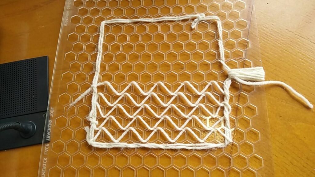 Laser-cut lace hexagonal stencil designed by Giordana Giache in 2016